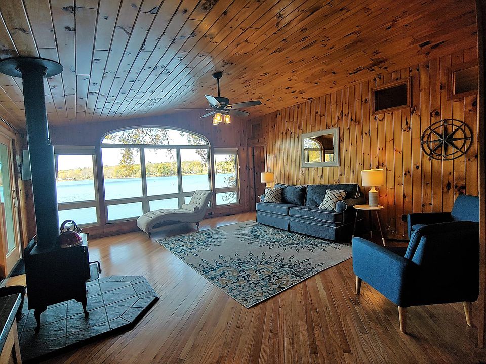 Panoramic water views from your fully furnished living room!