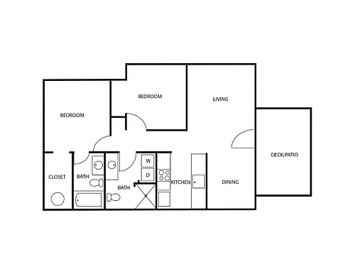Floor plan 2 Bath 2 Bedroom