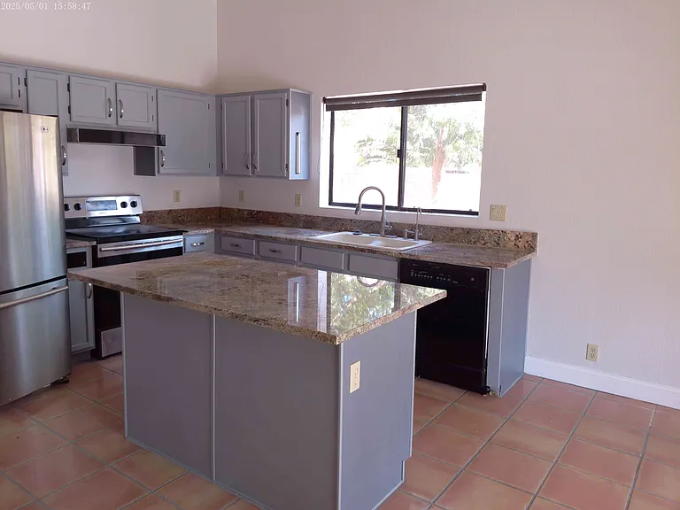 Kitchen overview with island