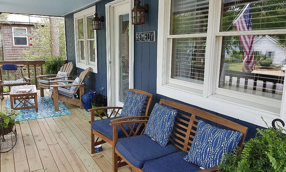 Covered, dry Front porch