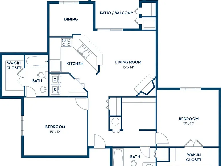 2 Bedroom | 2 Bath | 1165 SF 2 Bedroom | 2 Bath | 1165 SF