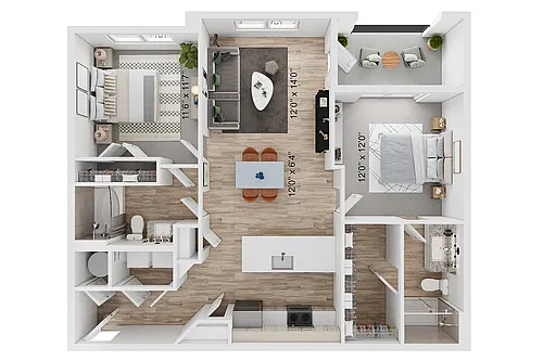 Floor plan B1-D