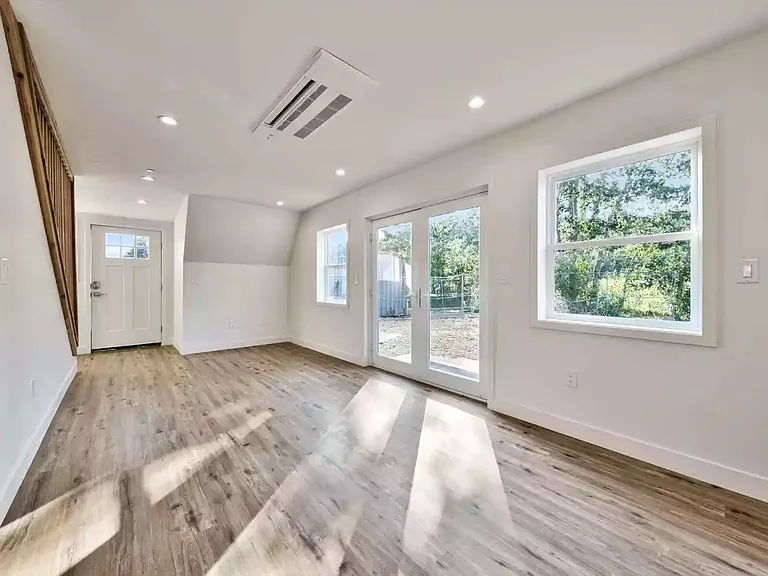 Great room with view of both entrances