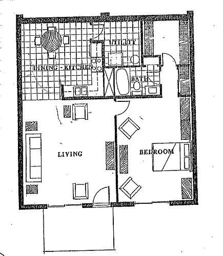 Floor plan 1 Bedroom Garden - Mapleview II B