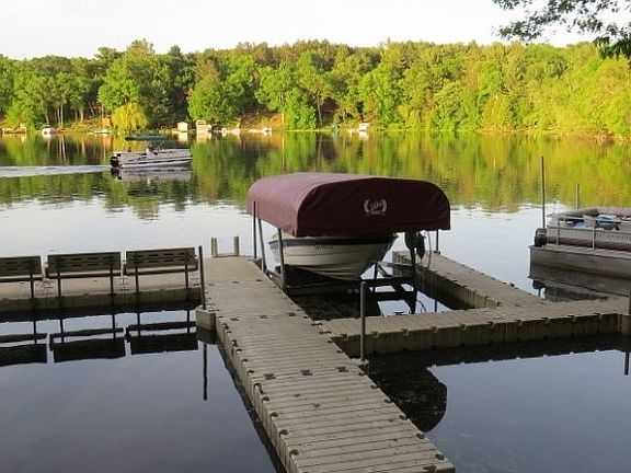 Lake view with dock