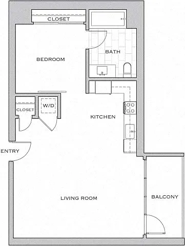 Floor plan Jr 1AA w/ Balcony