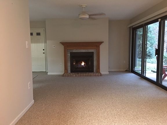 Living room with gas fire logs