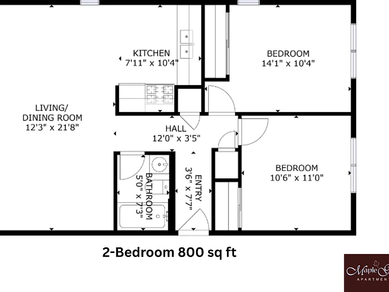 2x1 l 800 sq ft l Maple Grove 2x1 l 800 sq ft l Maple Grove