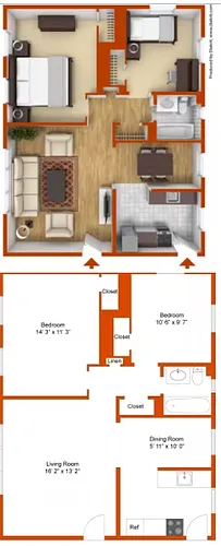 Floor plan 2 Bedroom