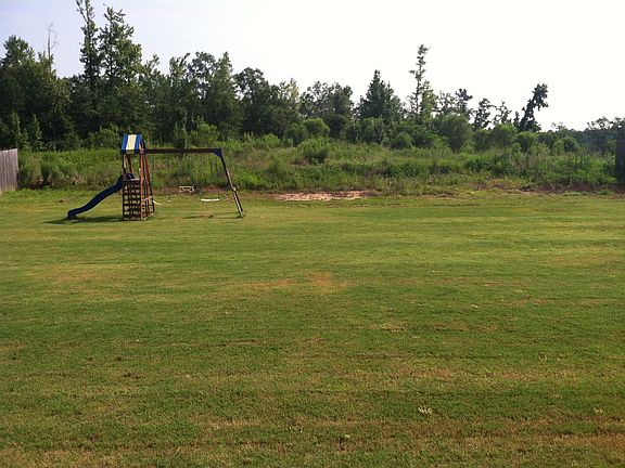 Very large, private backyard