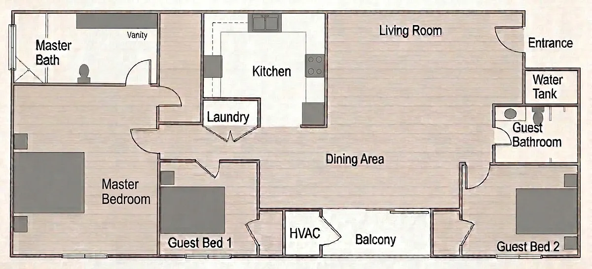 Not actual, estimated floor plan for visual representation only. - 148 Natalie Rd