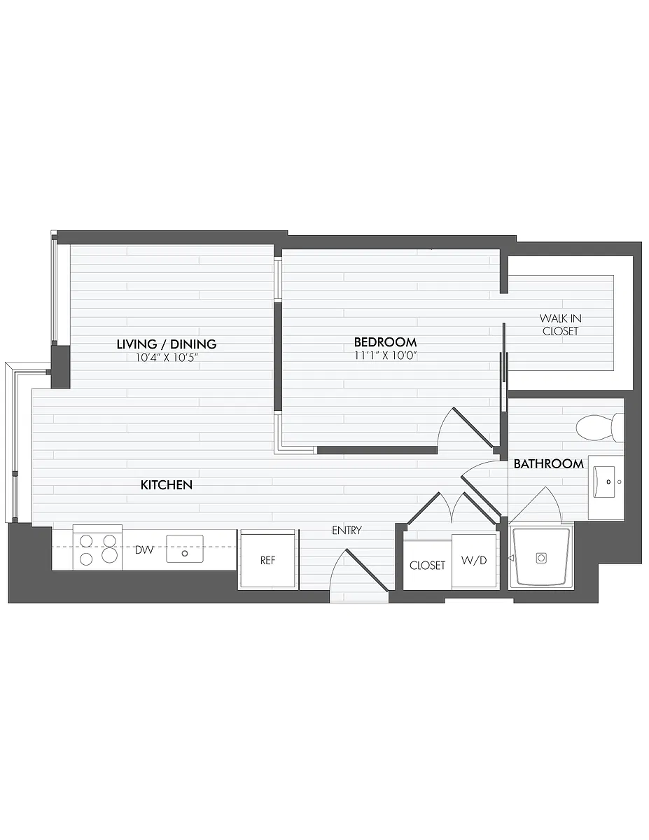 Floor plan JR 1 Bed/1 Bath-A3