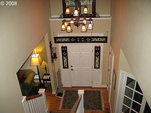 Upstairs looking down at front door
