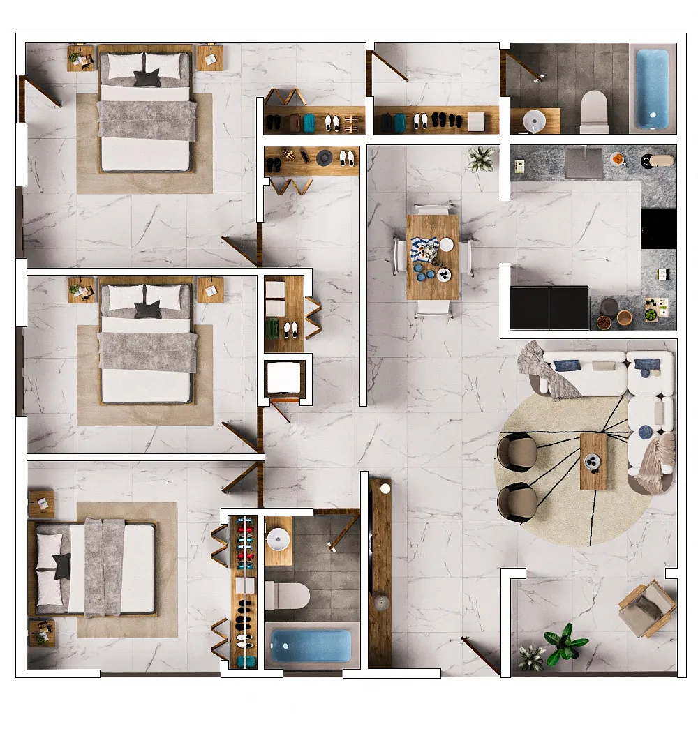 Floor plan 3 bedroom 2 bath