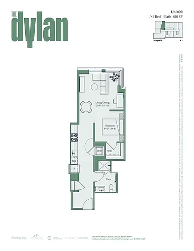Floor plan Tier 09 - Convertible/1bath