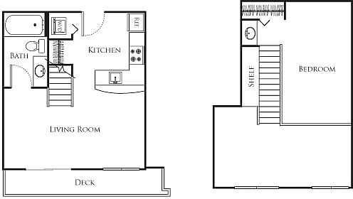 Floor plan Micro One Bed - LA4 738