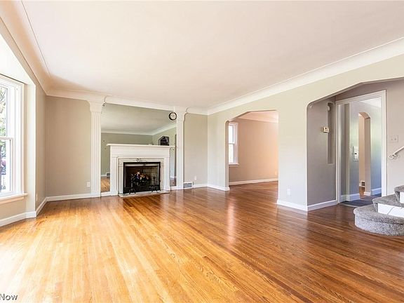 Living room, decorative fireplace