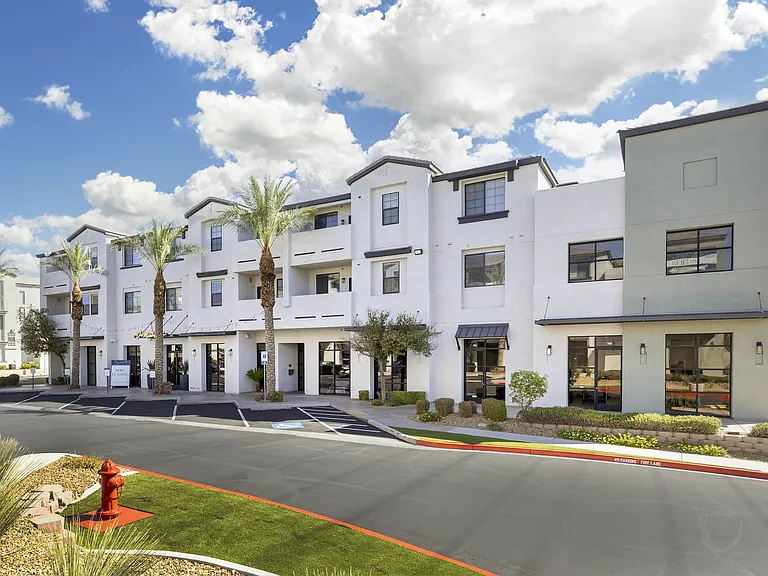 The Michael B Apartment Homes' exterior has been beautifully updated with a vibrant, eye-catching coat of paint that stands out as an oasis in the Las Vegas desert.