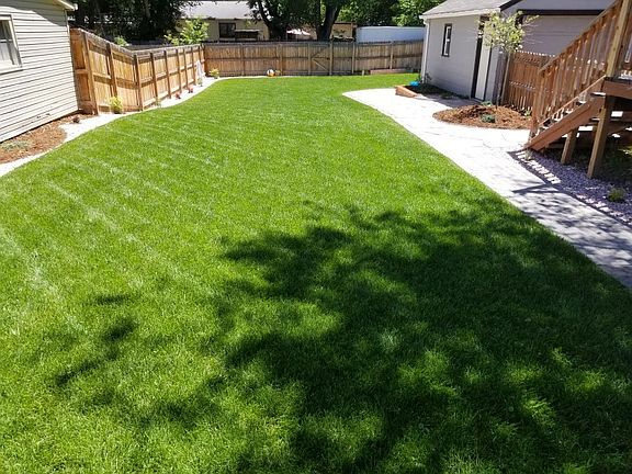 Backyard looking from lower unit entry and patio.