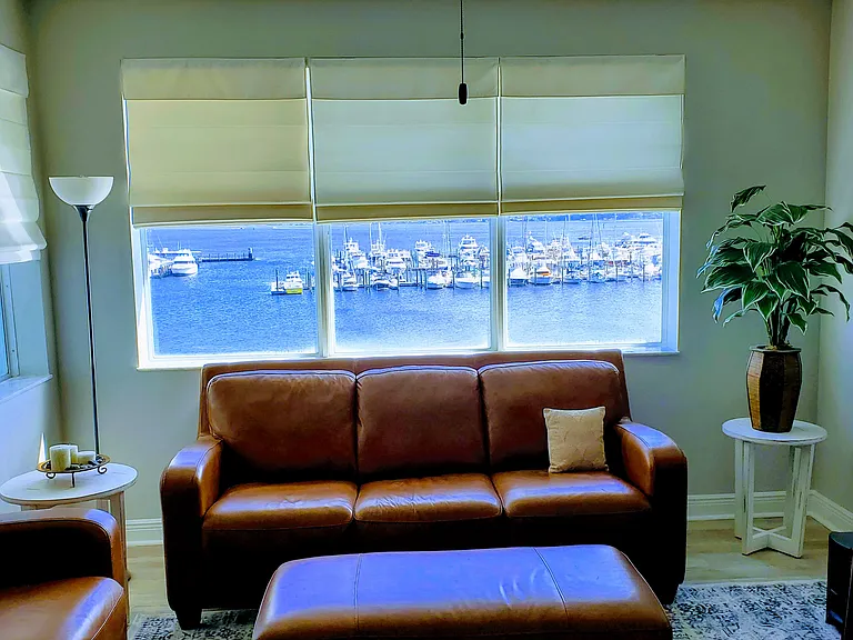 View from kitchen to great room