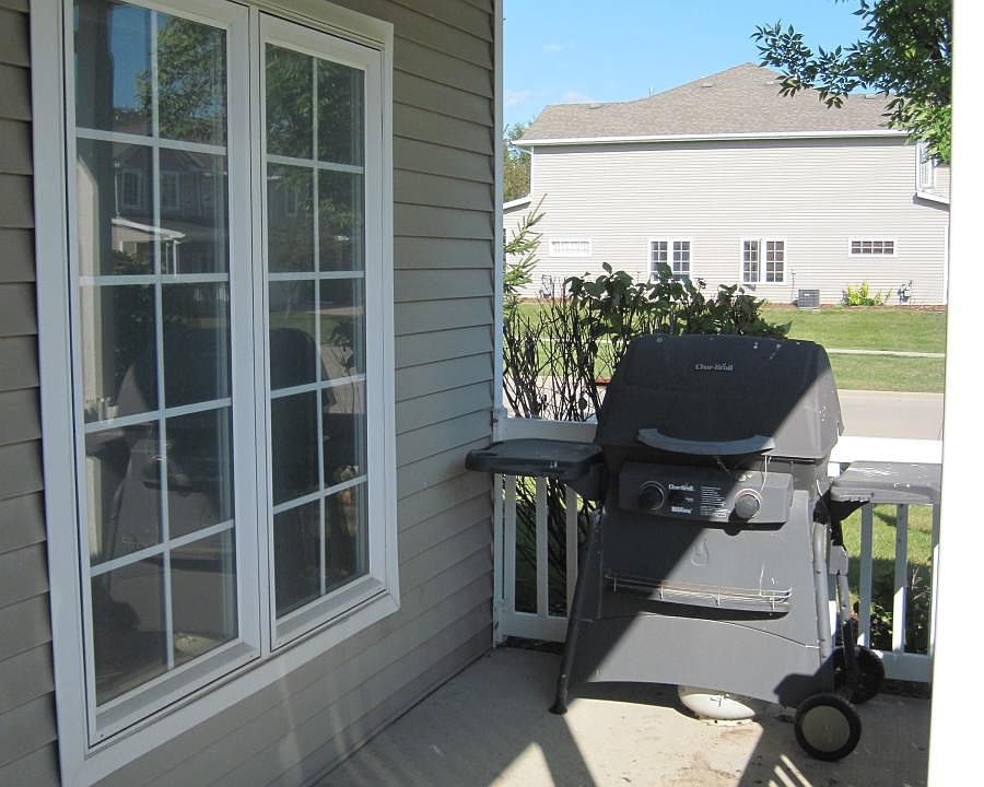 Nice front porch for relaxing and grilling.