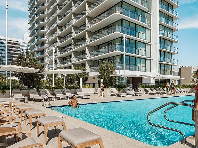 Relaxing by the pool