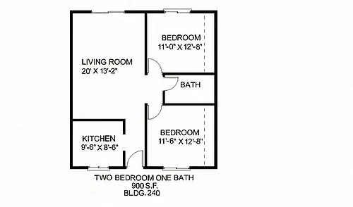 Floor plan 2B 1B L