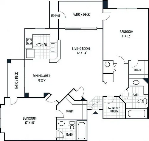 Floor plan 2 Bedroom B