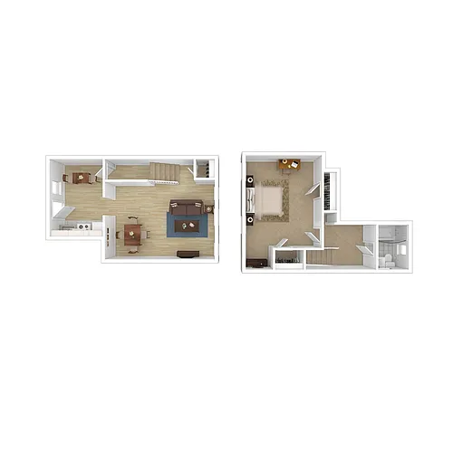 Floor plan 1 Bed Townhome