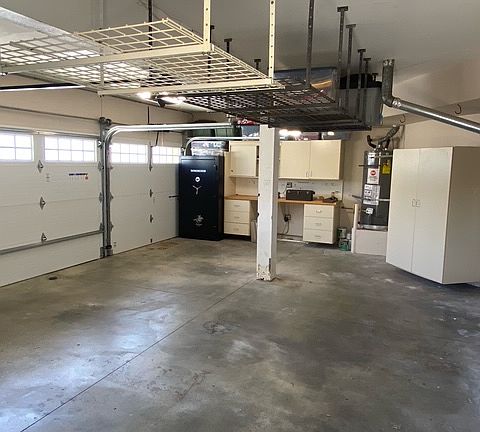Big garage with tons of storage.