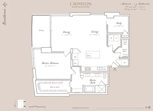 Floor plan Residence A7 with study