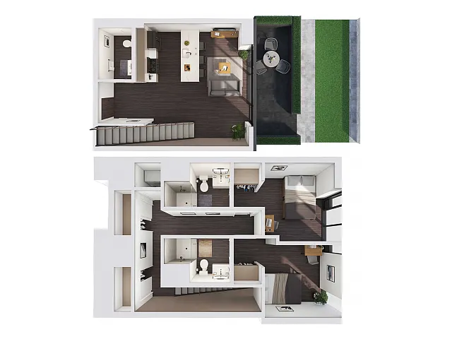 Floor plan 2 Bedroom Townhouse A