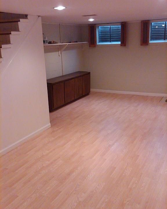 Finished basement room