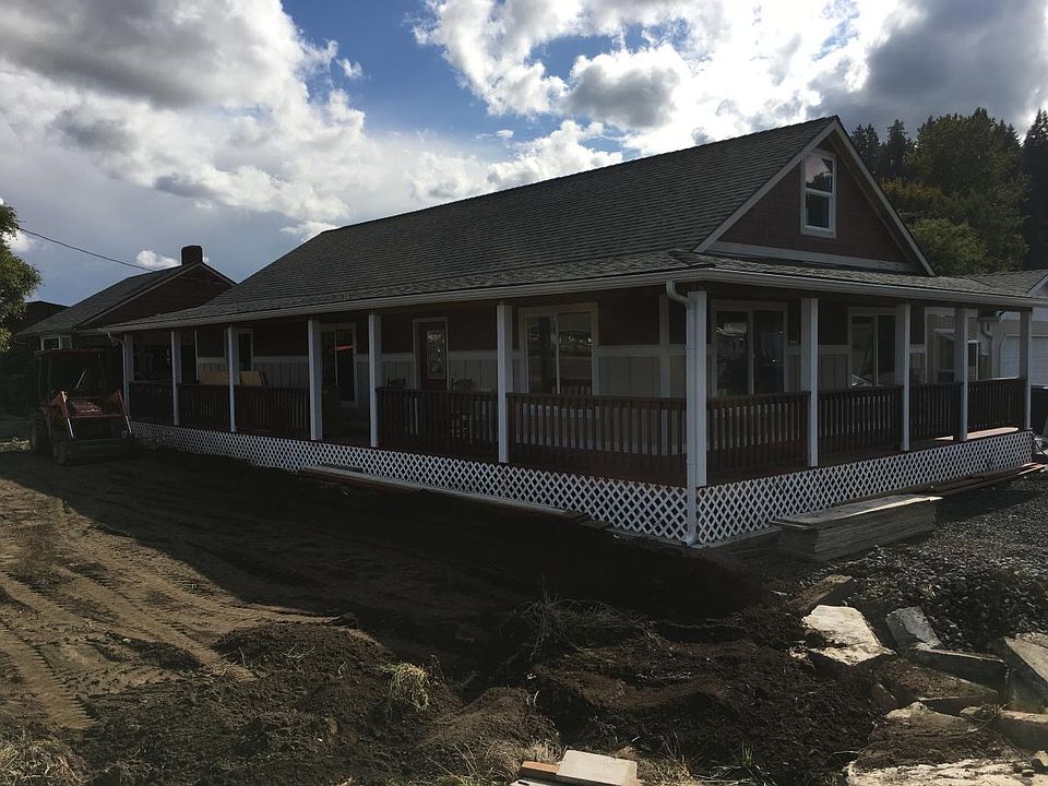 The front and side of the house.