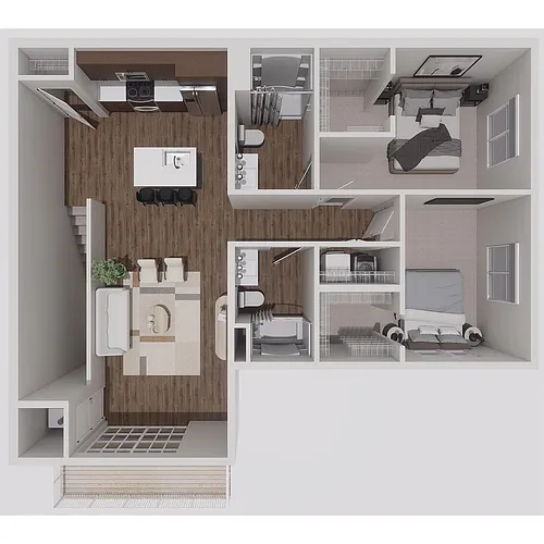 Floor plan The Linden with Garage (upper)