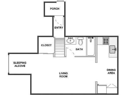 Floor plan Studio: Type B