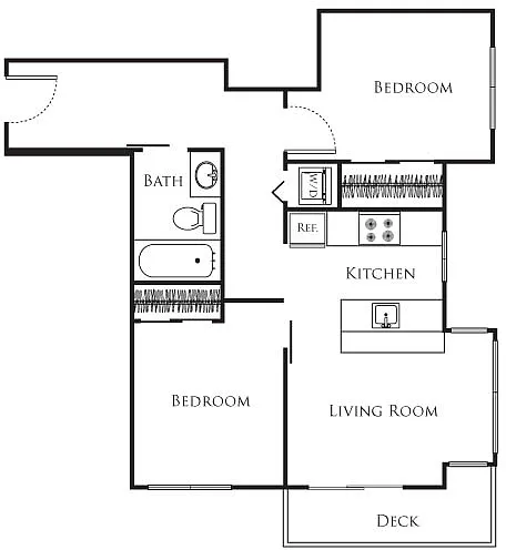 Floor plan Micro Two Bed - E1