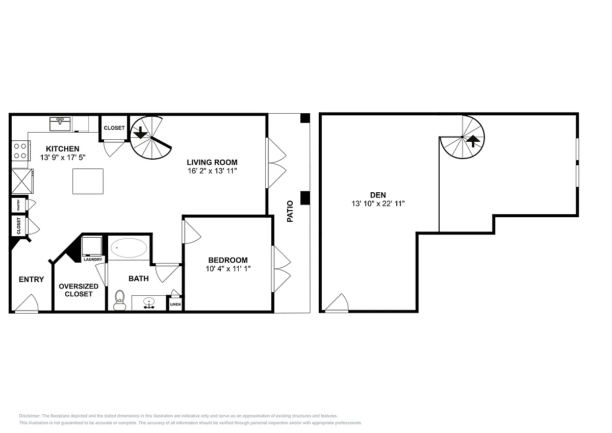 Floor plan Collins Loft with Den