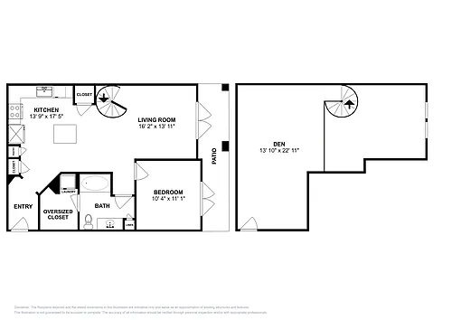 Floor plan Collins Loft with Den