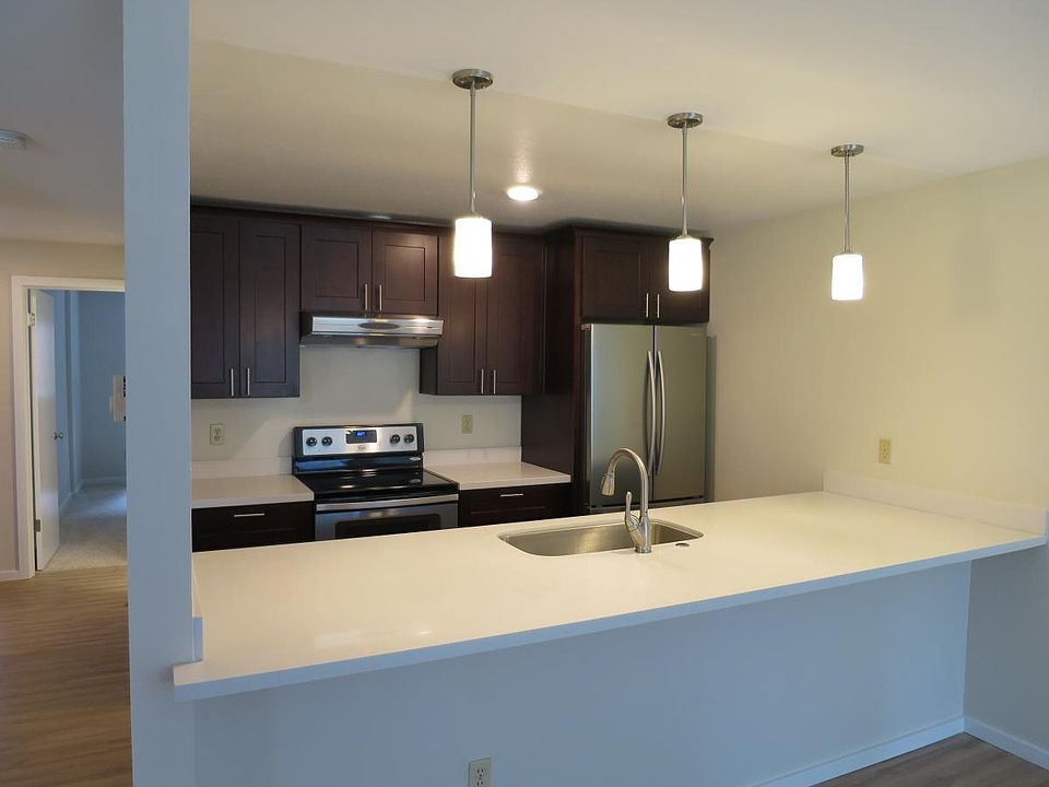 Kitchen with serving counter. All new appliances.