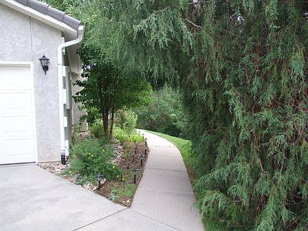view from garage which is attached to north side of house