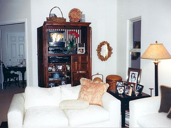 Living room with view to den