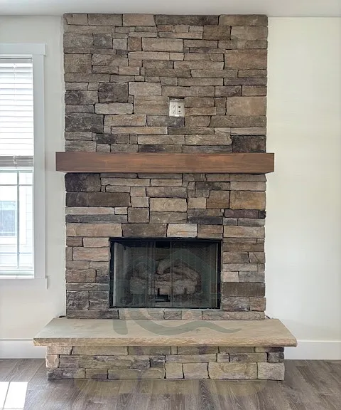 gas fireplace in living room