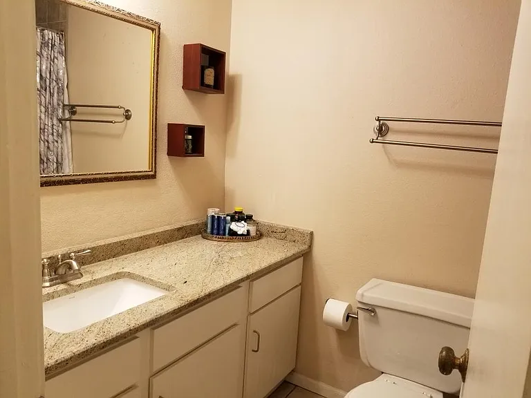 The master bathroom.