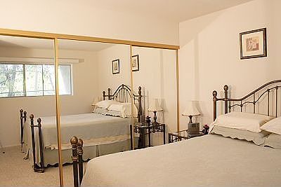 Both bedrooms have large closets.