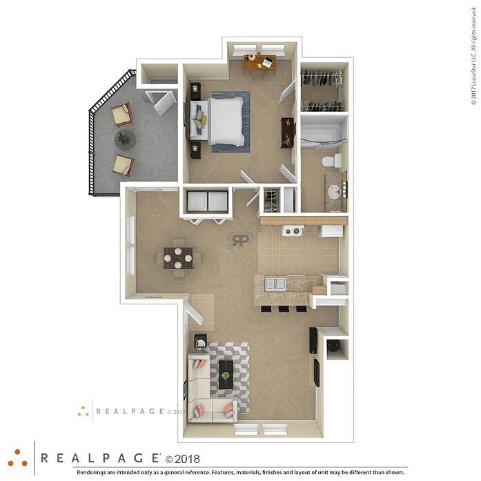 Floor plan Large One Bedroom