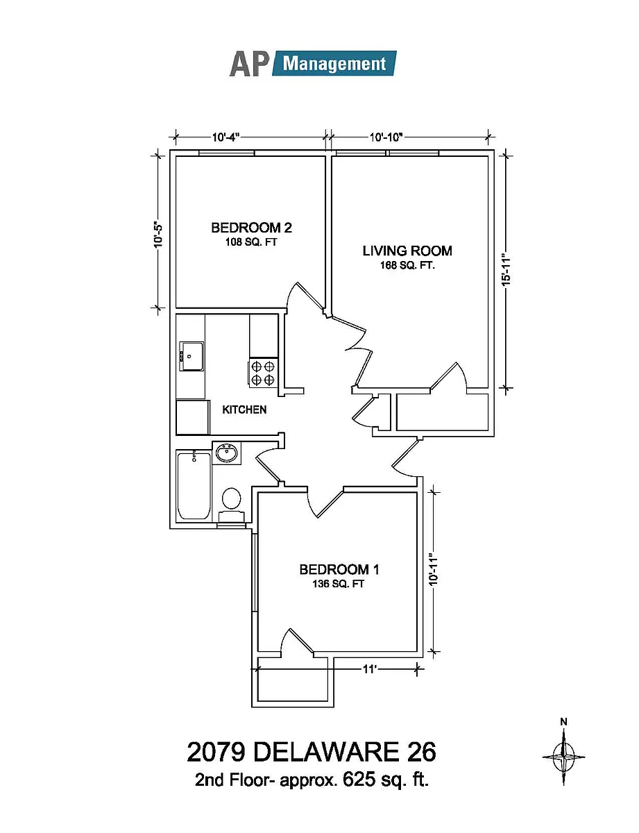 Floor plan LRG 2-bedroom