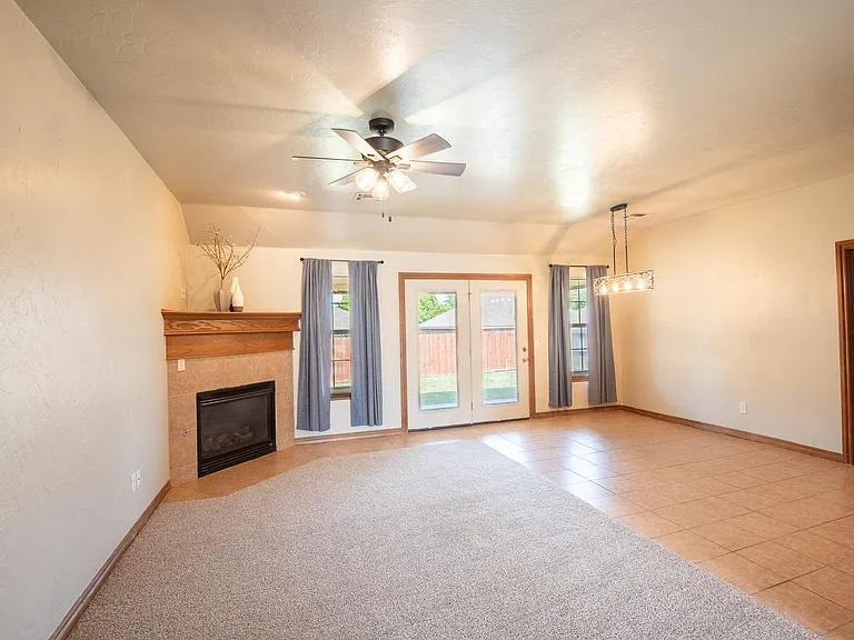 Open concept living and dining room