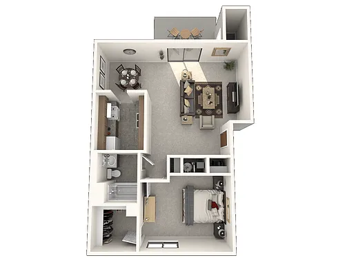 Floor plan 1 Bedroom Apartment