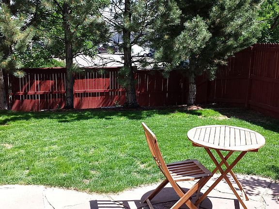 Fenced backyard.